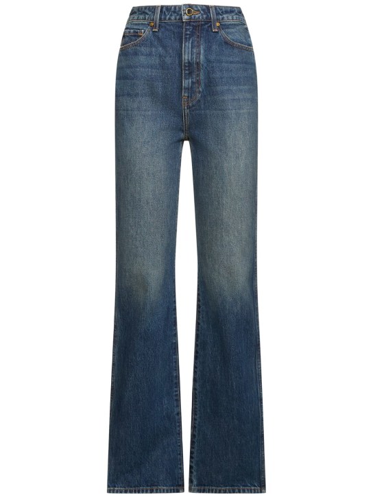 Khaite: Jeans dritti vita alta Danielle - Blu - women_0 | Luisa Via Roma