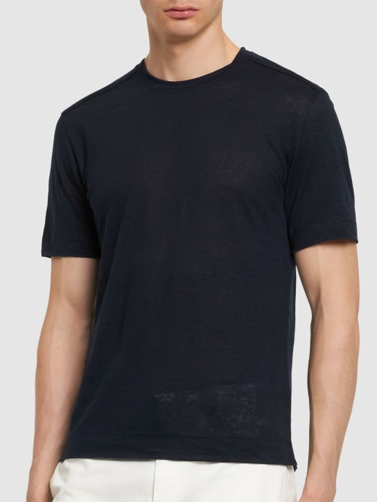 Zegna: Pure linen jersey t-shirt - men_2 | Luisa Via Roma