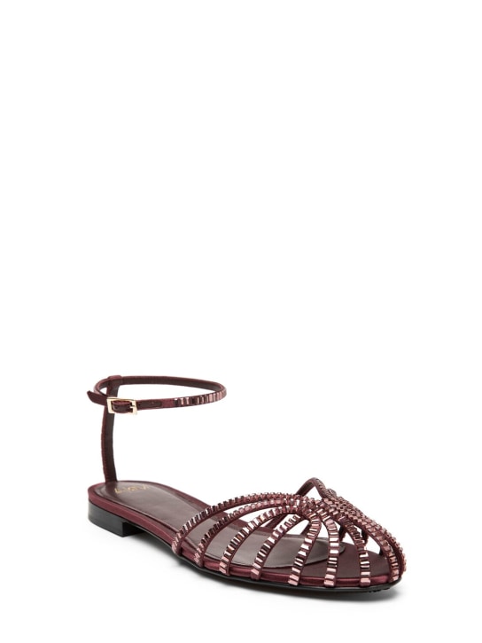 Alevì: 5mm Rebecca satin sandals - Bordeaux - women_1 | Luisa Via Roma