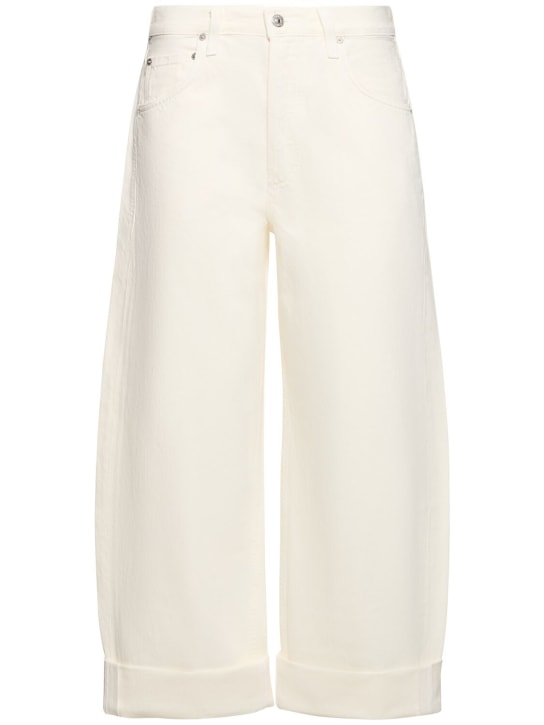 CITIZENS OF HUMANITY: Ayla mid rise cropped baggy jeans - White - women_0 | Luisa Via Roma