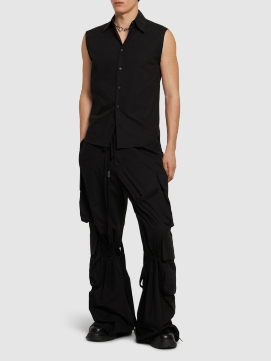 Ann Demeulemeester: Boudewijn fitted sleeveless shirt - Siyah - men_1 | Luisa Via Roma