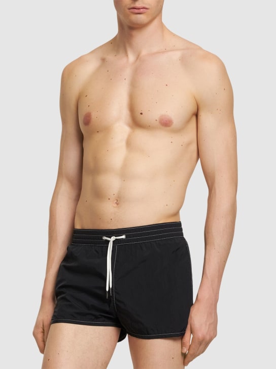 CDLP: Contrast stitching nylon swim shorts - Black - men_1 | Luisa Via Roma