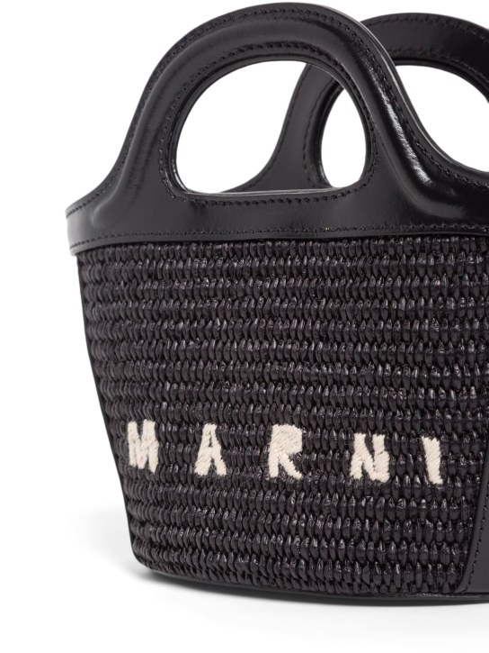 Marni Junior: Tropicalia top handle bag w/ logo - Black - kids-girls_1 | Luisa Via Roma