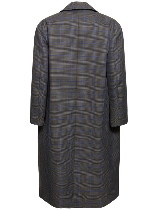 Balenciaga: Oversized long cotton blend coat - Blue/Grey - men_1 | Luisa Via Roma