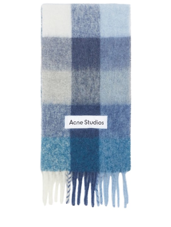 Acne Studios: Vally alpaca blend scarf - Indago/Grey/Blu - women_0 | Luisa Via Roma