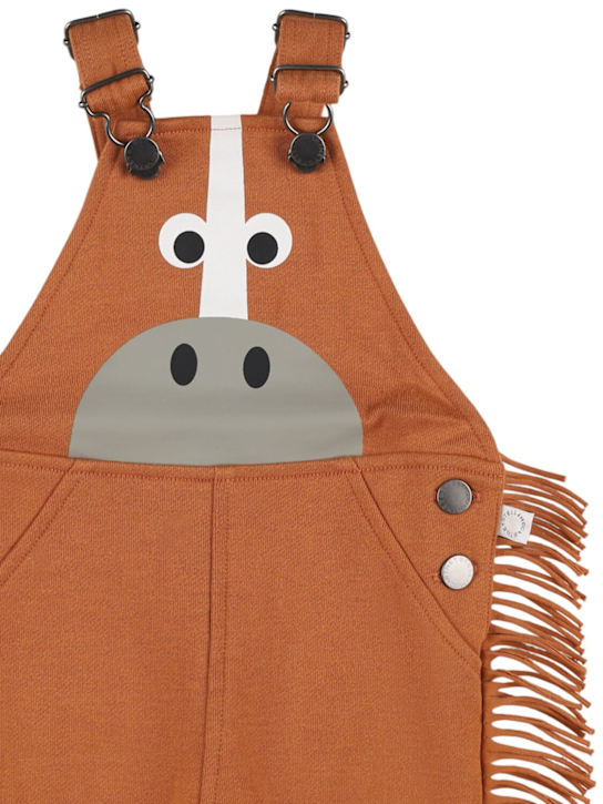Stella McCartney Kids: Salopette in cotone / frange - Marrone - kids-boys_1 | Luisa Via Roma
