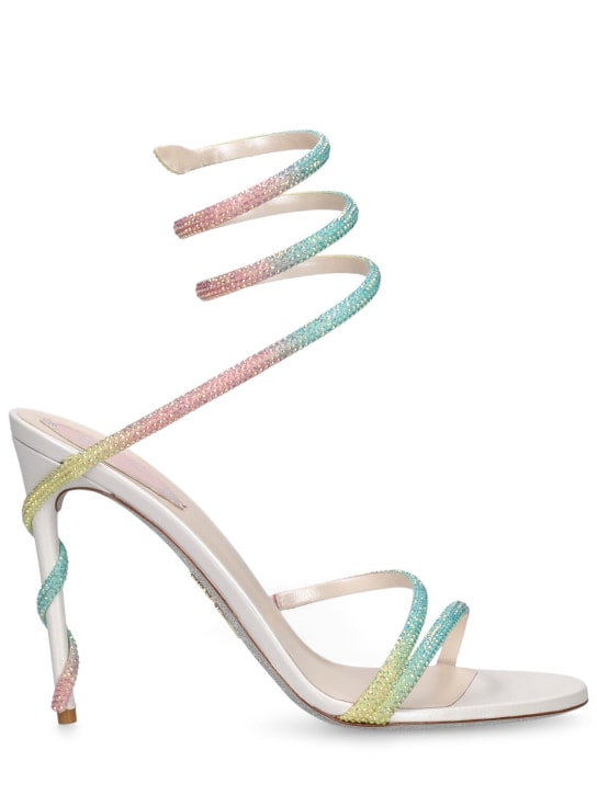 René Caovilla: 105mm Crystal sandals - Multicolor - women_0 | Luisa Via Roma