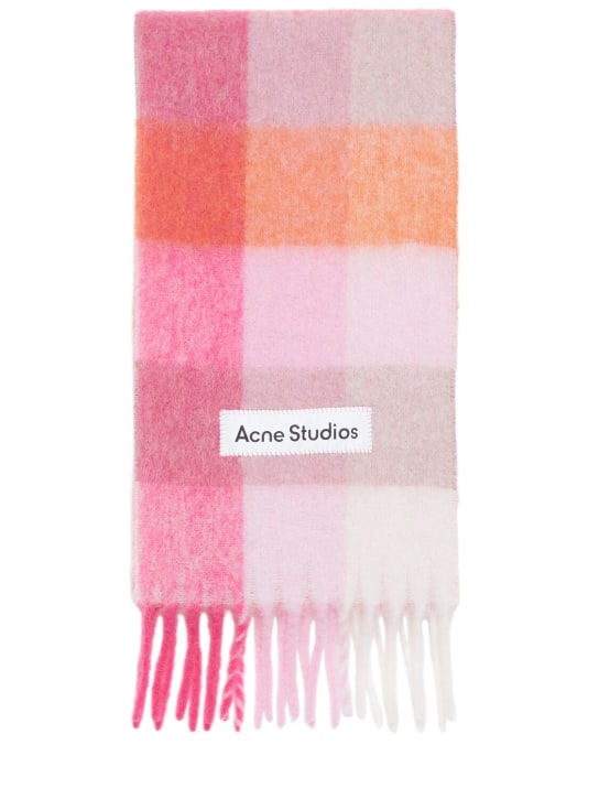 Acne Studios: Vally alpaca blend scarf - Pink/Fuchsia/Wh - women_0 | Luisa Via Roma