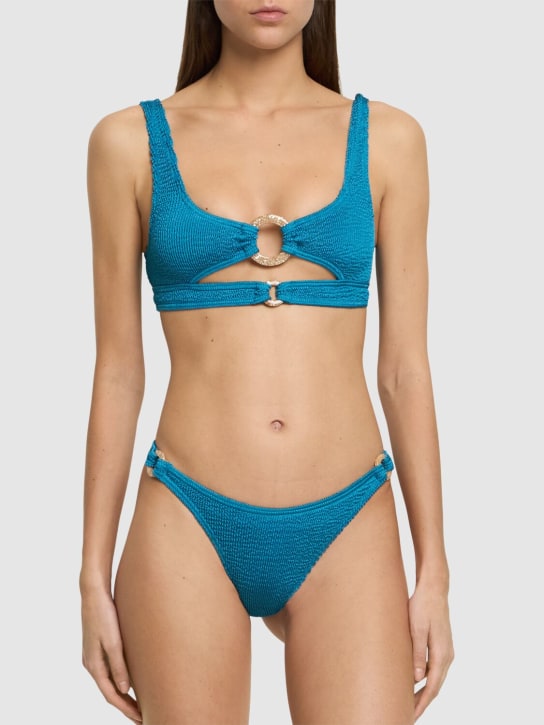 Bond Eye: Ring Sasha crop bikini top - Blue - women_1 | Luisa Via Roma