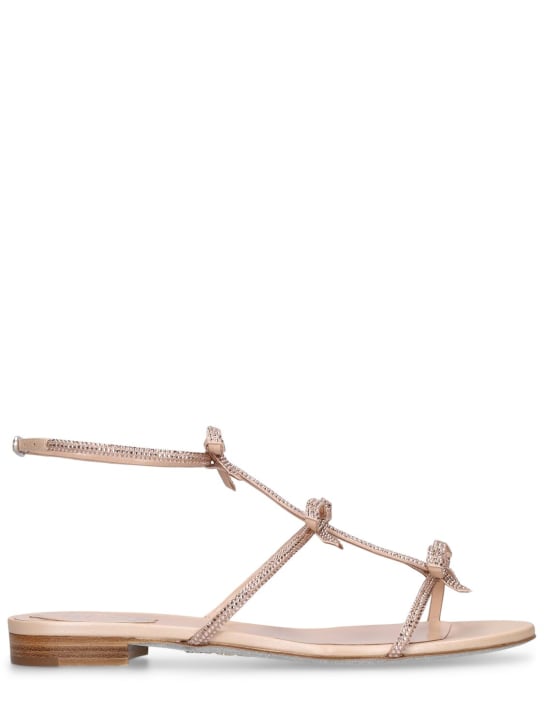 René Caovilla: 10mm Satin & crystal sandals - Beige - women_0 | Luisa Via Roma