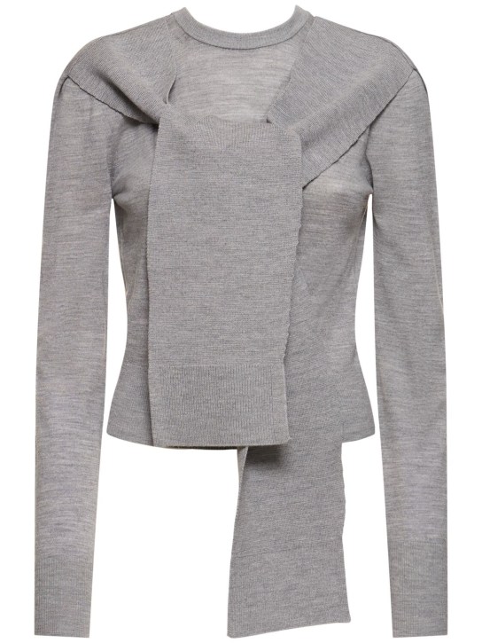 Jacquemus: Le Pull Rica wool knit sweater - Grey - women_0 | Luisa Via Roma