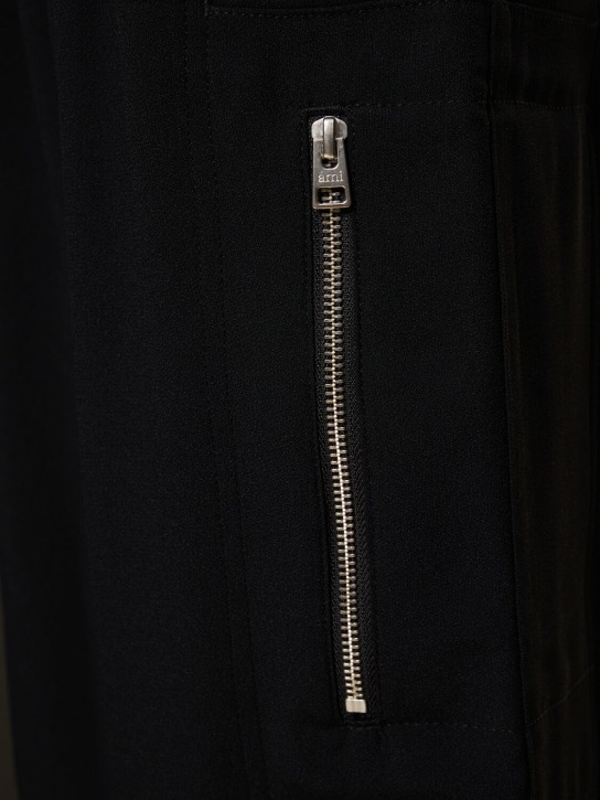 AMI Paris: Viscose blend cargo pants - Black - men_3 | Luisa Via Roma