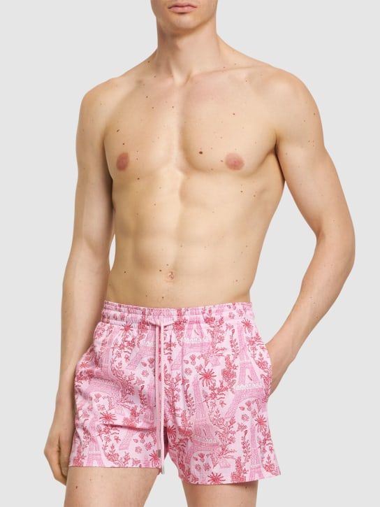 VILEBREQUIN: Moorise print stretch nylon swim shorts - Pink - men_1 | Luisa Via Roma