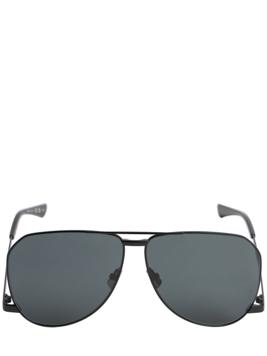 Saint Laurent: SL 690 metal sunglasses - Siyah - men_0 | Luisa Via Roma