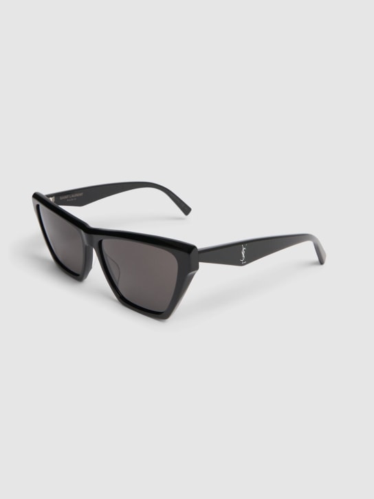 Saint Laurent: Gafas de sol rectangulares de acetato - Negro - men_1 | Luisa Via Roma