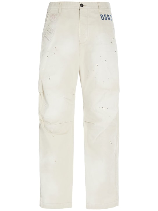 Dsquared2: Pantalones de algodón - Beige - men_0 | Luisa Via Roma