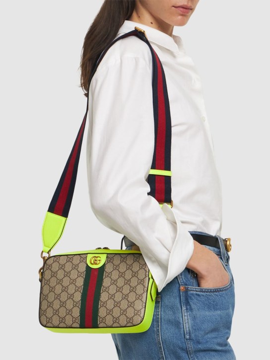 Gucci: Small Ophidia GG crossbody bag - Bej/Sarı - women_1 | Luisa Via Roma