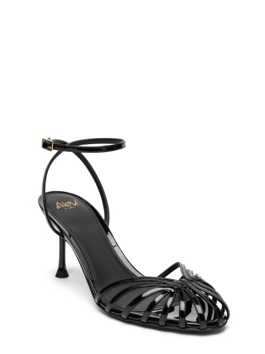 Alevì: 75mm Ally patent leather sandals - Black - women_1 | Luisa Via Roma