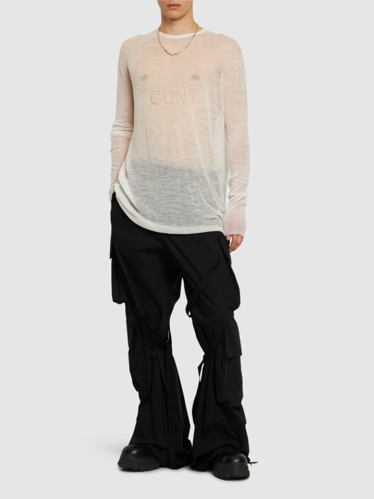Rick Owens: Oversized Pullover aus Wolle - Milch - men_1 | Luisa Via Roma