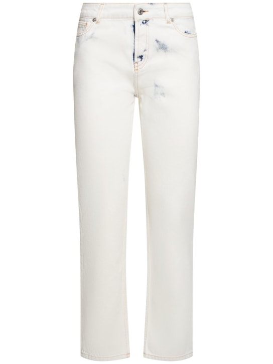 Alexandre Vauthier: Jeans rectos de denim - Bleached White - women_0 | Luisa Via Roma