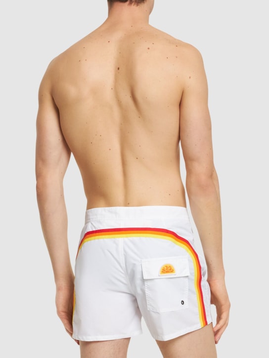 SUNDEK: Fixed waist nylon swim shorts - White - men_1 | Luisa Via Roma