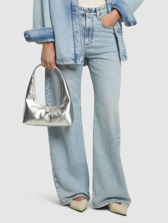 Marge Sherwood: Hobo leather shoulder bag - Metalik gümüş - women_1 | Luisa Via Roma