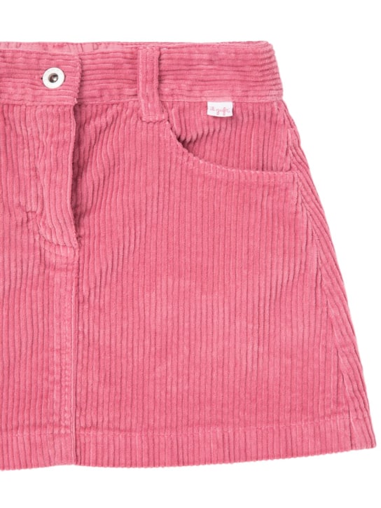 Il Gufo: Cotton blend velvet mini skirt - Pembe - kids-girls_1 | Luisa Via Roma