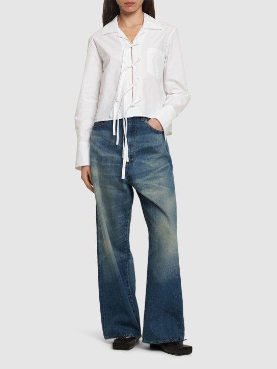 JUNYA WATANABE: Jeans ampi in denim di cotone - Indigo - women_1 | Luisa Via Roma