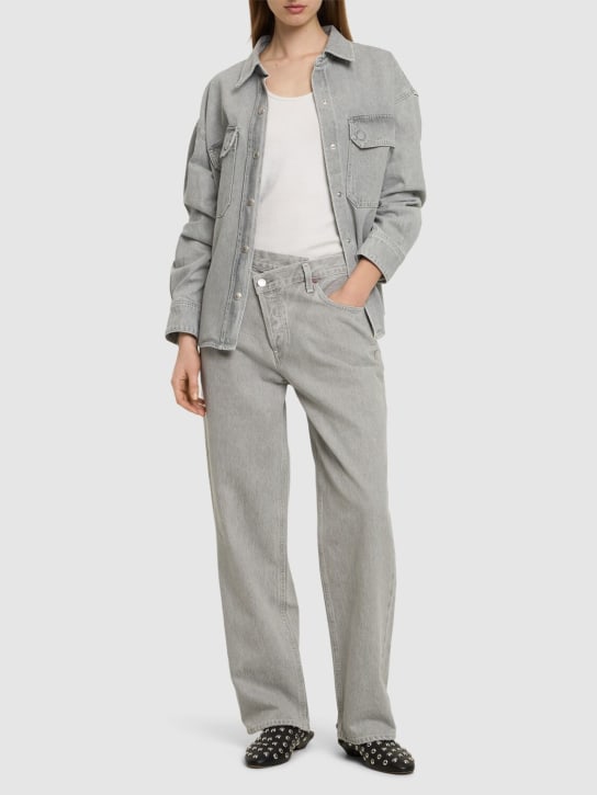 Agolde: Criss cross wide high rise jeans - Grey - women_1 | Luisa Via Roma