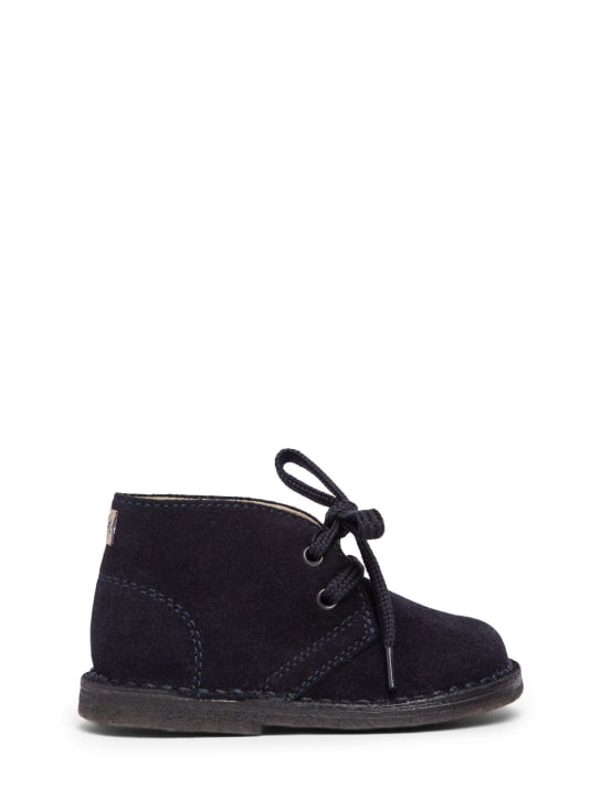 Il Gufo: Leather lace-up shoes - Blue - kids-boys_0 | Luisa Via Roma