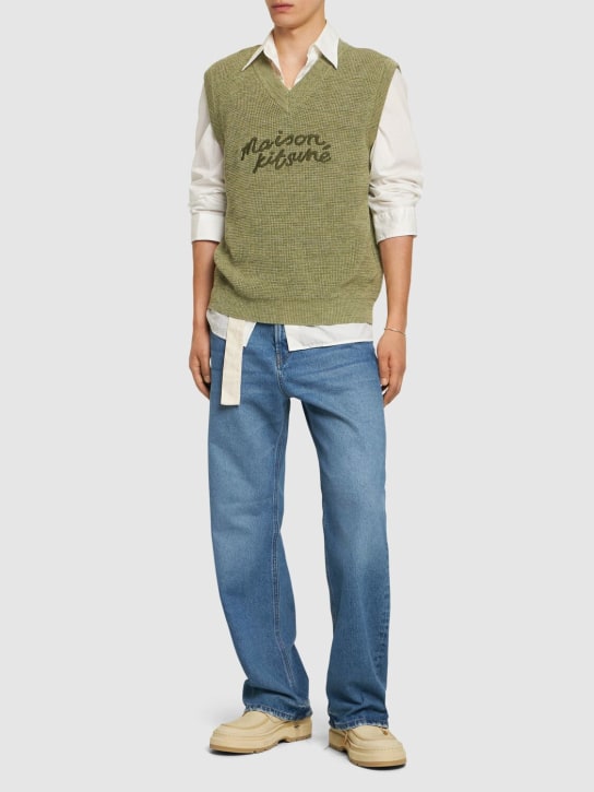 Maison Kitsuné: Maison Kitsuné handwriting oversize vest - men_1 | Luisa Via Roma