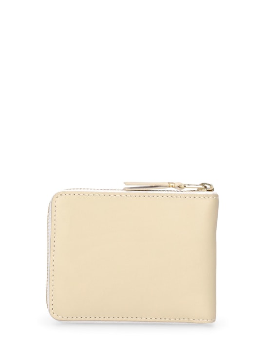 Comme des Garçons Wallet: Leather zip wallet - Off White - men_0 | Luisa Via Roma
