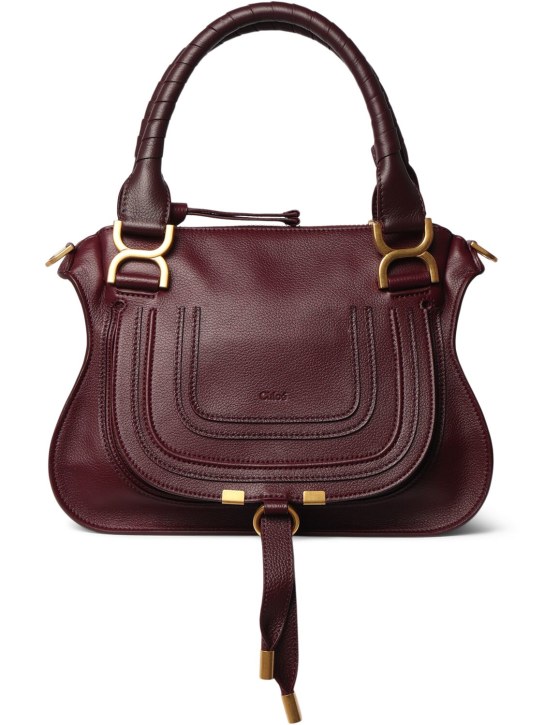 Chloé: Borsa Marcie in pelle - Dimness Purple - women_0 | Luisa Via Roma