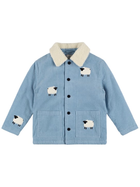 Stella Mccartney Kids: Cotton corduroy jacket - Light Blue - kids-girls_0 | Luisa Via Roma