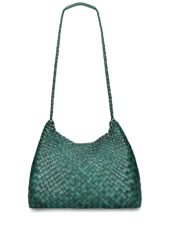 Dragon Diffusion: Santa Rosa handwoven tapered leather bag - Military Green - women_0 | Luisa Via Roma
