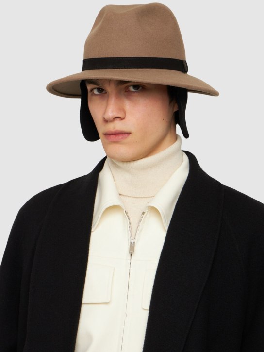 Borsalino: Sombrero de fieltro de lana 6,5cm - Light Beige - men_1 | Luisa Via Roma