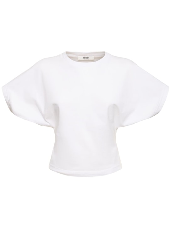 Agolde: Britt cotton jersey t-shirt - Beyaz - women_0 | Luisa Via Roma