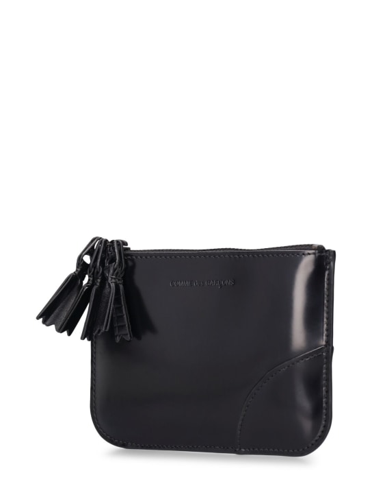 Comme des Garçons Wallet: Zipper medley leather wallet - Black - men_1 | Luisa Via Roma