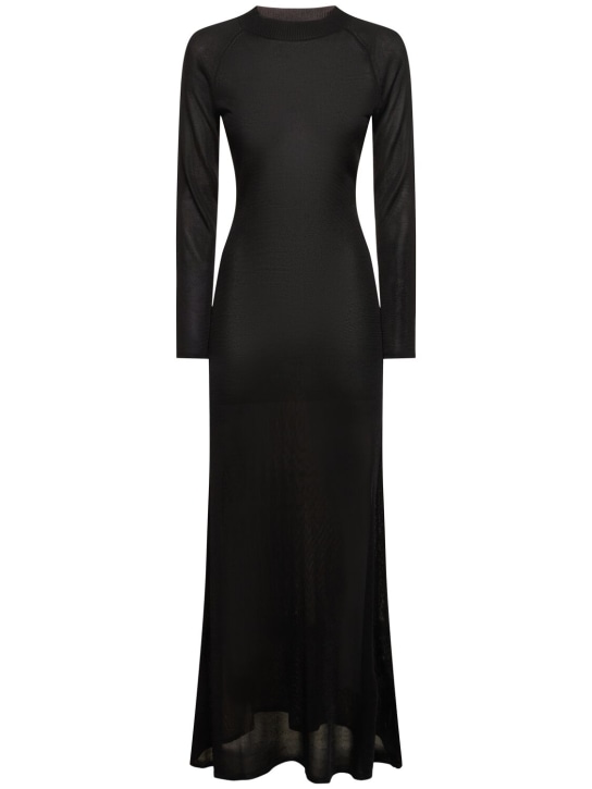 Khaite: Valera viscose long dress - Black - women_0 | Luisa Via Roma