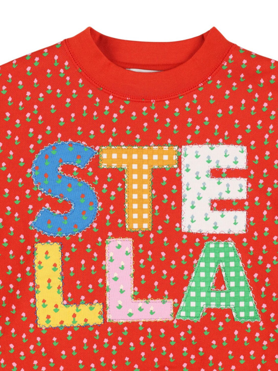 Stella Mccartney Kids: Logo cotton sweatshirt & sweatpants - Red - kids-girls_1 | Luisa Via Roma