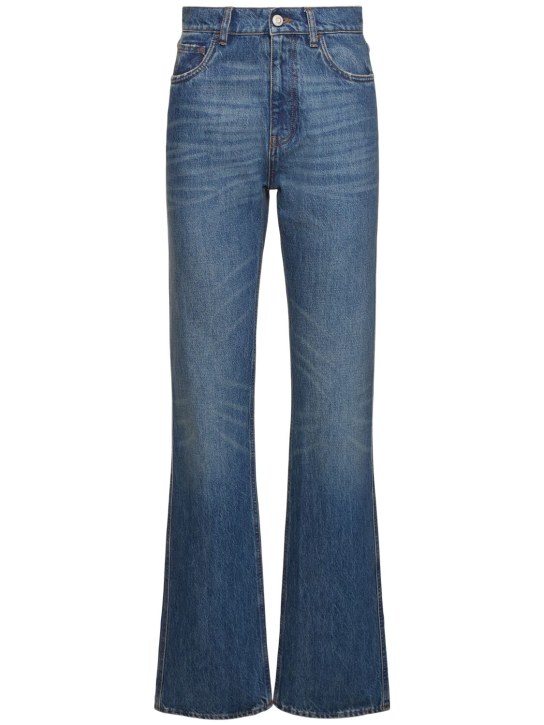 Coperni: Straight leg high rise denim jeans - Blue - women_0 | Luisa Via Roma
