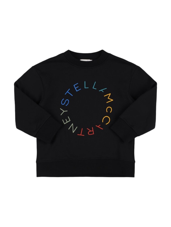Stella Mccartney Kids: Printed cotton sweatshirt - Black - kids-boys_0 | Luisa Via Roma