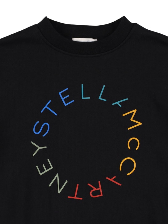 Stella Mccartney Kids: Printed cotton sweatshirt - Black - kids-girls_1 | Luisa Via Roma