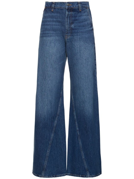 ANINE BING: Briley low rise wide jeans - Washed Blue - women_0 | Luisa Via Roma
