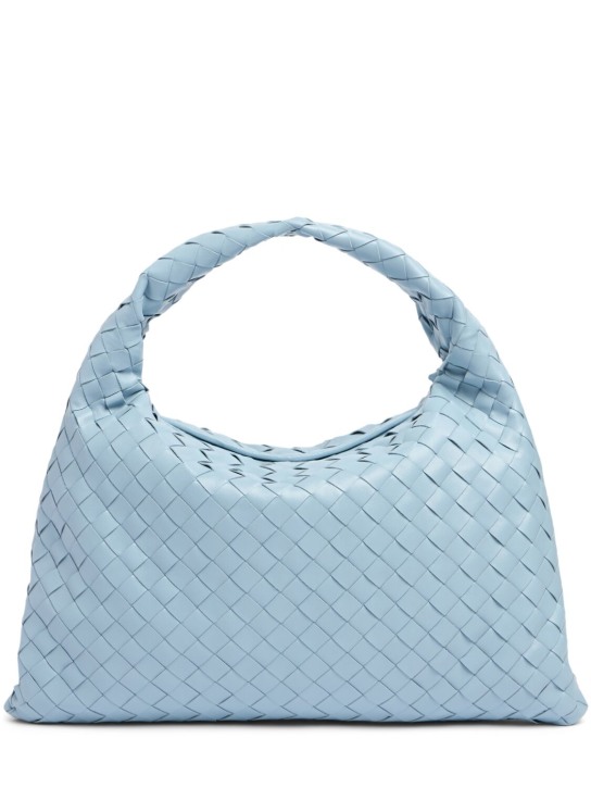 Bottega Veneta: Petit sac porté épaule en cuir Hop - Glacier - women_0 | Luisa Via Roma
