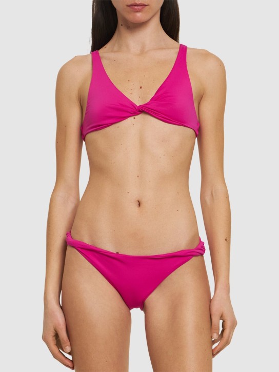 The Attico: Lycra bandeau bikini set - Fuchsia - women_1 | Luisa Via Roma