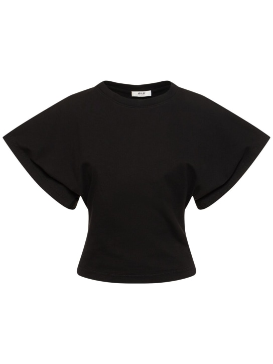 Agolde: T-Shirt aus Baumwolljersey „Britt“ - Schwarz - women_0 | Luisa Via Roma