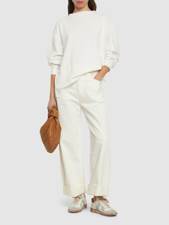 CITIZENS OF HUMANITY: Ayla mid rise cropped baggy jeans - White - women_1 | Luisa Via Roma