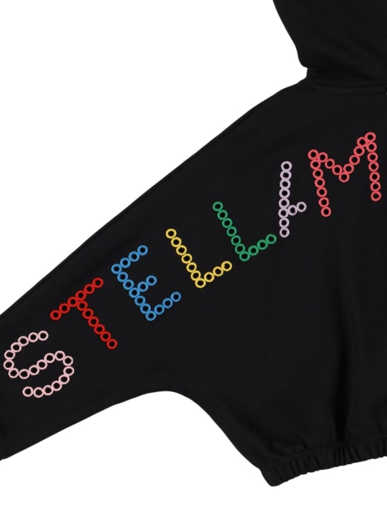Stella Mccartney Kids: Cotton sweatshirt hoodie & sweatpants - Black - kids-boys_1 | Luisa Via Roma