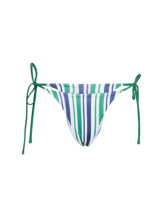 Casablanca: 条纹科技织物平纹针织比基尼泳裤 - 绿色/多色 - women_0 | Luisa Via Roma